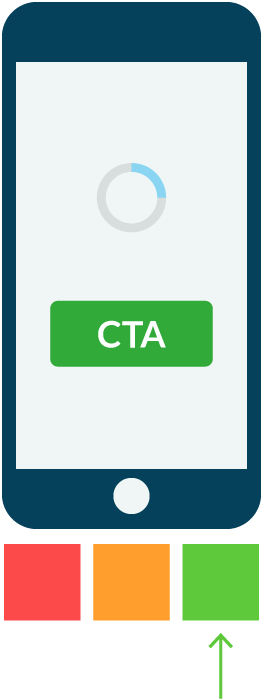 An animated gif showing a CTA moving outside of clickable range as other elements load late.