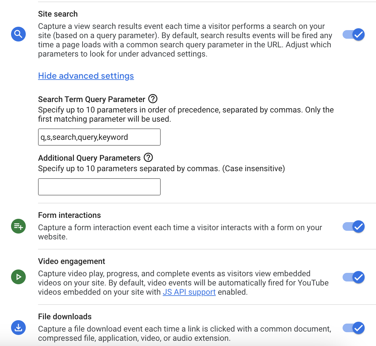screenshot showing where to find form interaction settings in GA4