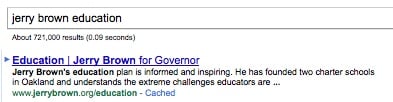 jerry brown search result page for jerry brown education searches