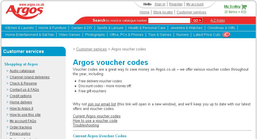 Argos voucher codes