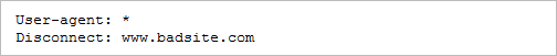 Disconnect: www.badsite.com