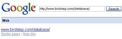 Birdstep database search with trailing period