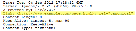 Example of HTTP Headers Sent