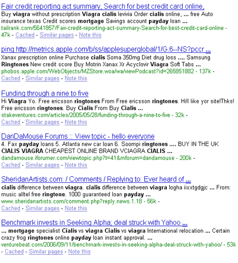 Crazy Spam SERPs