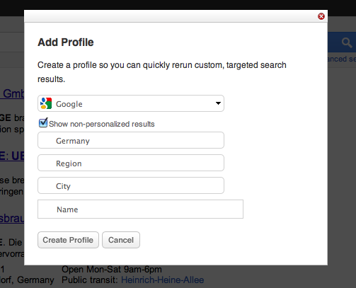 Adding A Custom Search Profile