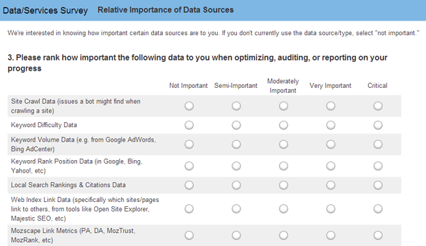 Data Sources Survey