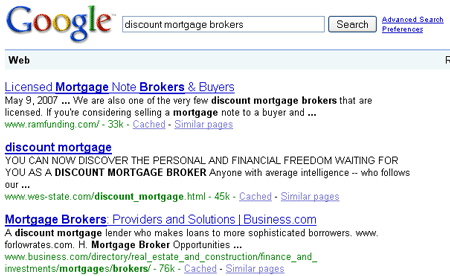 Discount Mortgage SERPs