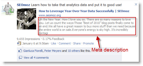 Facebook meta description