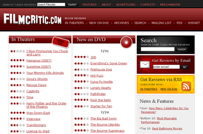 Matt's New Design of FilmCritic.com