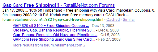 Google Multi-Page Listings for RetailMeNot.com