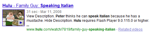 Google Rich Snippets for Hulu