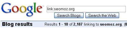 Google Blog Search Links