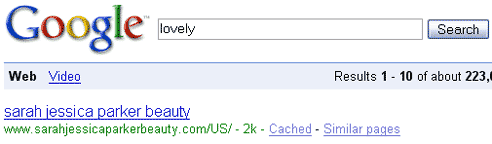 Google Search for "Lovely"