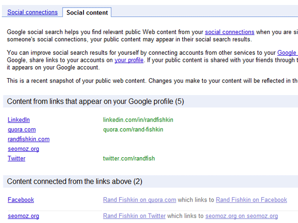 Rand's Google Social Content