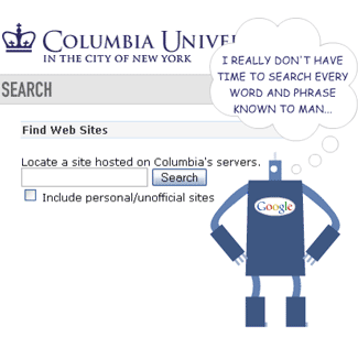 Googlebot Attempt to Search Columbia University's Database of Websites