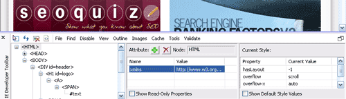 Microsoft Internet Explorer Developer Toolbar