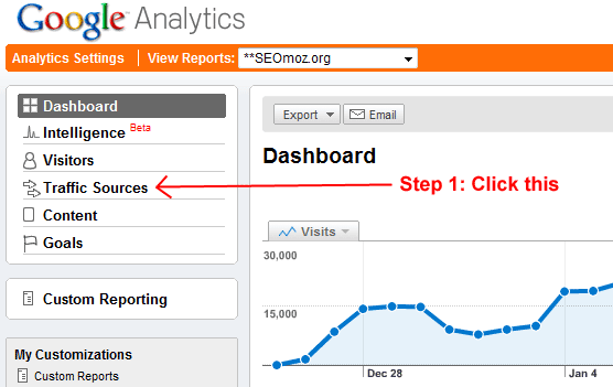 Google Analytics Step 1