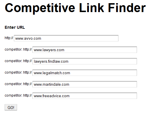 Competitive Link Finder Tool