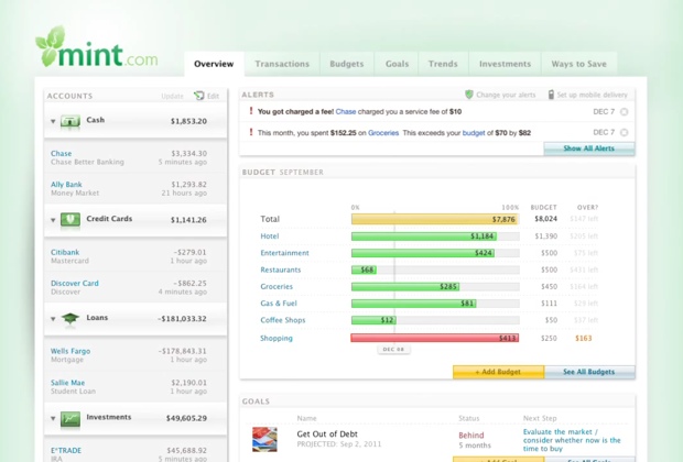 Mint dashboard