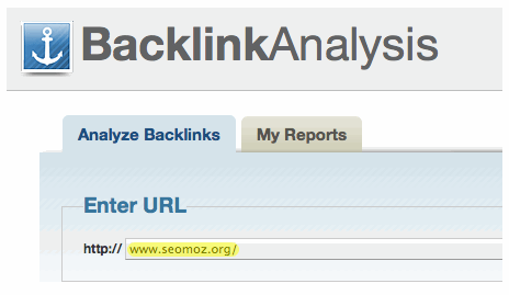 SEOmoz backlink analysis Tool