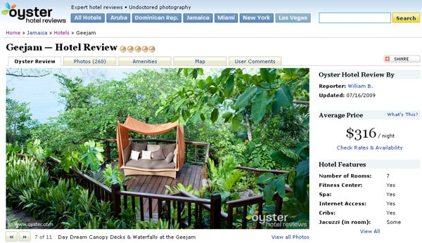 Oyster Hotel Reviews Website