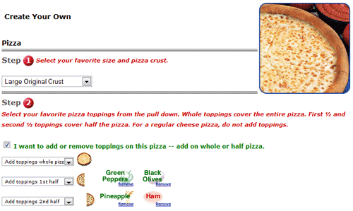 Papa Johns Create Your Own Pizza