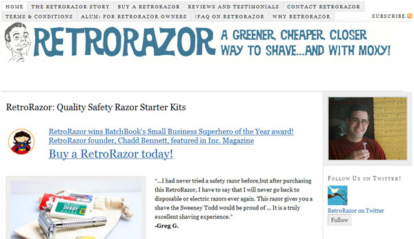 Retrorazor.com Screenshot