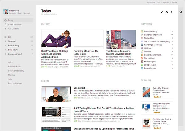 Feedly's Today page