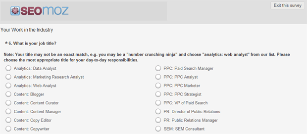 SEOmoz Industry Survey 2012