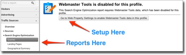 SEO Report Google Analytics Setup