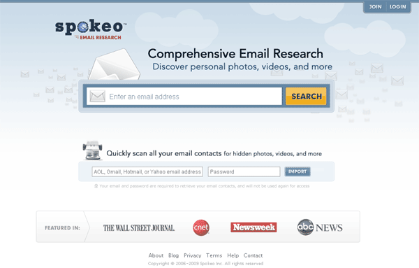 Spokeo.com's Homepage