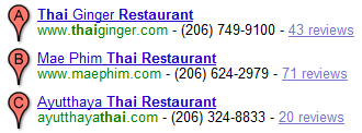 Thai Restaurants Consistently in the Local Listings