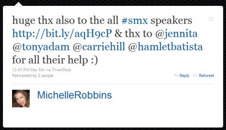 Tweet from Michelle Robbins