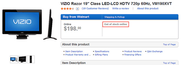 Walmart Vizio TV