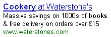 waterstones PPC ad