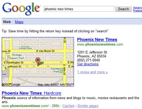 Google Search Results for Phoenix New Times