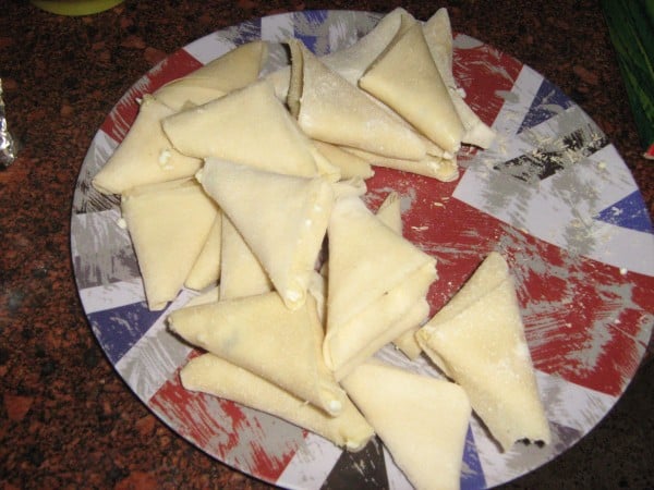 Shavuot Cheese Mint Pastelles before being fried