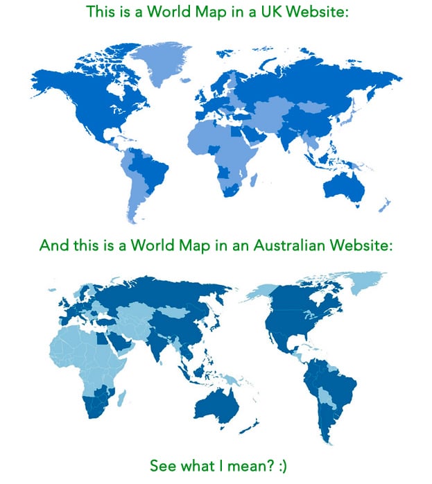 The World map according to our perception