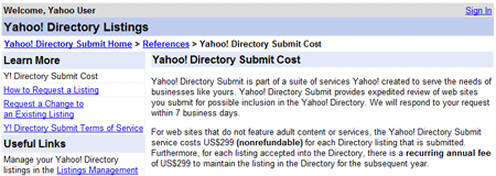 Yahoo! Directory Listings