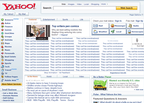 Yahoo! Homepage Hacked