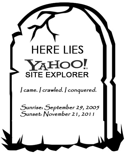 Yahoo Site Explorer Rest in Pixels